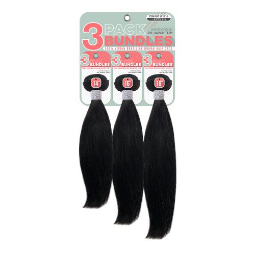 Motown Tress Unprocessed Virgin Brazilian Human Hair Weave 3 Pack Bundles Straight.